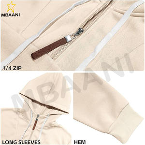 Pull à capuche en polaire pour hommes, manches longues, fermeture éclair, mode. - Product Image 5