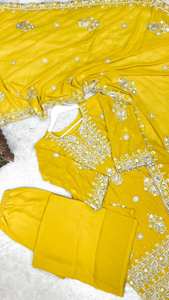 Salwar Kameez Anarkali traditionnel de haute qualité en polyester Georgette pour fête d'hiver, manches bouffantes, Chudidars, Abaya de Dubaï - Product Image 3