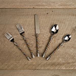 Couverts dorés élégants de luxe avec poignée moderne unique en acier inoxydable ensemble de couverts pour mariage restaurant maison hôtel - Product Image 3