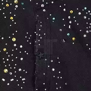 Confortable en stock Logo personnalisé hiver strass sweats à capuche respirant 100% coton surdimensionné ajustement de haute qualité sur mesure - Product Image 4