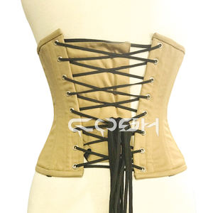 Corset amincissant beige en coton pour le maintien de la taille, sous le buste |   Corset amincissant en coton beige - Product Image 6