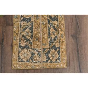 1.3x5.8 ft Turkish Rug, Vintage Runner Rug, <b>Brown</b> Ombr <b>Wool</b> Rug - Product Image 2