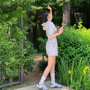 HOOR – short décontracté en coton pour femmes, doux et confortable, avec ceinture, à porter au quotidien, style coréen, 3 couleurs, taille unique - Product Image 1