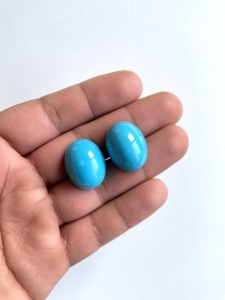 50,00 quilates turquesa Arizona cabujones 2 piezas par de calidad superior para la fabricación de joyas de piedras preciosas naturales - Product Image 6