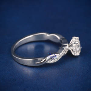 Anillo de compromiso de diamante de moissanita de corte redondo de 1ct 2ct de plata S925 personalizado de fábrica para mujer - Product Image 5