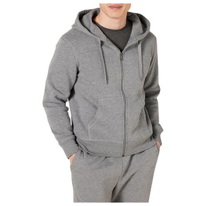 Men Winter Hoodie Sweatshirt 100% Cotton Fleece Knitted Fabric 410g Long Sleeve Zipper-Up Eco-Friendly Breathable Pocket Solid - Product Image 5