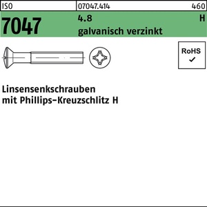 สกรูหัวจม ISO 7047 PH M6x30-H 4.8 แพ็ค 500 ชิ้น - Product Image 1