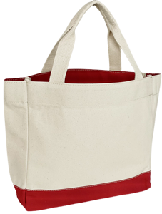 Sac fourre-tout en toile élégant et robuste de 16 oz |   Vêtements de plage quotidiens rouges - Product Image 4
