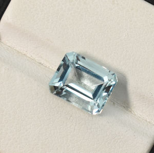 Octágono de corte esmeralda de piedras preciosas sueltas de laboratorio de Aguamarina en tamaños de 5X3mm a 10X8mm Color azul para fabricación de joyas - Product Image 5