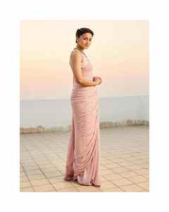 Última colección Faux Georgette sari y Blusa con pesado 5MM y 3MM Khichdi secuencia bordado trabajo fabricante de Surat - Product Image 4