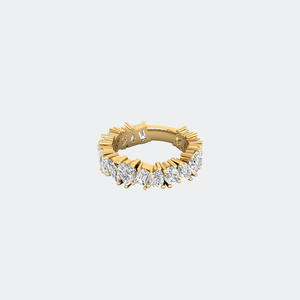 3.60CTW Mixed Shape Prong <b>Set</b> Cluster Eternity <b>Ring</b> 14k Gold Lab Grown Diamond Multi Shape Wedding Band Jewelry <b>for</b> <b>Women</b> - Product Image 6