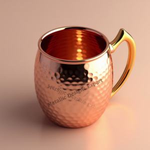 Mule de Moscou en cuivre martelé vintage de 14oz, tasse écologique avec poignée en laiton et métal orné pour les fêtes et les cadeaux. - Product Image 3
