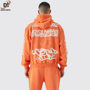 Chándal de alta calidad para hombre, conjunto de Sudadera con capucha de peso pesado de algodón 100%, traje deportivo de gran tamaño personalizado para hombre, chándal Fitness para correr - Product Image 6