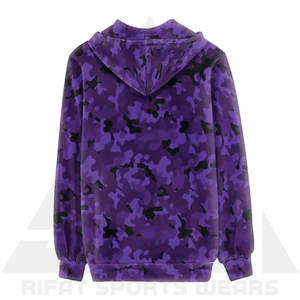 Sudadera con Capucha de Invierno con Estampado de Camuflaje Morado, Estilo Urbano, Ajuste Holgado, Hombros Caídos, Ropa Casual, Sublimación, Sin Arrugas - Product Image 2