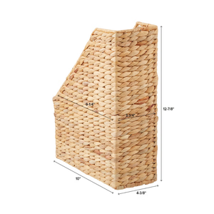Vintage Essentials Hand Woven Natural <b>Water</b> <b>Hyacinth</b> Eco-Friendly Document Holder Magazine Rack Organizer Handles Wholesale - Product Image 2