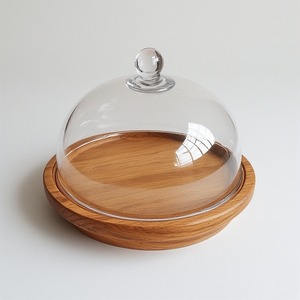 โดมแก้วทำด้วยมือพร้อมฐานไม้หรูหราที่วางเค้กช่างฝีมือทำด้วยมือนำเสนอการตกแต่งที่เน้นสำหรับการตกแต่งภายในห้องรับประทานอาหาร - Product Image 6