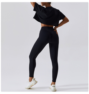 Haute qualité couleur unie haut court t-shirt été à manches courtes basique col rond manches courtes hauts courts t-shirts coton polyester - Product Image 4