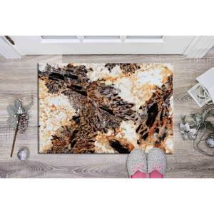 Tapis imprimé marbre brun - Tapis de décoration moderne et luxueux pour la maison, avec poils doux - Product Image 5