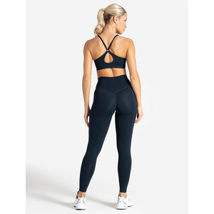 Nouveau soutien-gorge de sport réglable bleu marine foncé trou de serrure détail arrière lisse fort Impact et Ultra extensible soutien-gorge de sport Fitness pour femmes adultes - Product Image 5