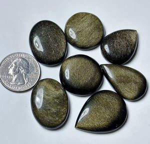 หินออบซิเดียนสีดำประกายทองคุณภาพสูงธรรมชาติ คริสตัลบำบัด แร่ธาตุ หินพลอยคุณภาพดีที่สุด - Product Image 2
