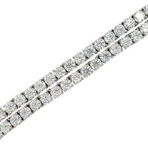 Acabado en oro blanco de 14K, CADENA DE TENIS DE 50 PUNTEROS VVS1 Moissanite con Plata de Ley 925 Pass The Diamond Tester - Product Image 2