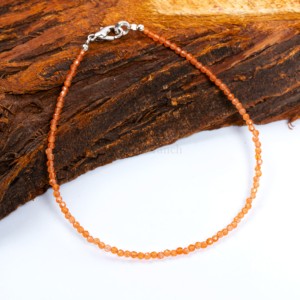 Bracelet en perles de cornaline naturelle cristal de guérison cornaline Micro facettes Bracelet en pierres précieuses rondes bijoux pour femmes cadeau en vrac - Product Image 1