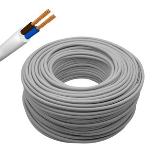 Cavo elettrico grigio lungo 25 metri gommato flessibile bipolare fiamma-fiamma Tutor 2 fili cavi di alimentazione - Product Image 1