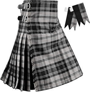 Correas de Cuero Ajustables con Patrón de Tartán Escocés Gris Tradicional y Duradero, Hebillas Resistentes a la Oxidación, Venta al Por Mayor - Product Image 1