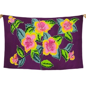 Sarongs hawaïens peints à la main en rayonne de qualité supérieure, paréo, vente en gros personnalisée, vêtements de plage, couverture, îles du Pacifique, HPAG030-02-180 - Product Image 1