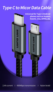 Câble USB de type C à <span class=keywords><strong>micro</strong></span> USB, 1 m, 2 m, câble de charge USB de type C à V8 pour mini ventilateurs, pour ordinateur portable, pour la charge de la <span class=keywords><strong>PS4</strong></span>, directement de l'usine - Product Image 3