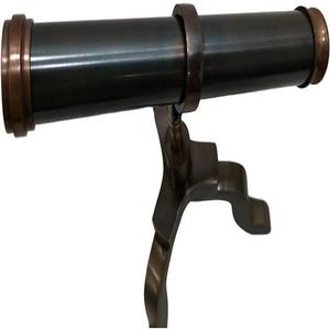 Telescopio decorativo de escritorio Vintage único de alcance marítimo ajustable de latón antiguo con binoculares de soporte y binoculares telescópicos - Product Image 2