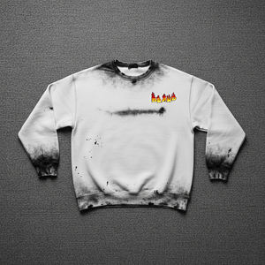 Sudadera de Forro Polar de Primera Calidad para Hombre, Cuello Redondo, Corte Holgado, Diseño Personalizado con Efecto de Tinta, 100% Algodón - Product Image 5