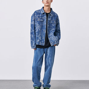 Chaqueta Vaquera de Moda con Cuello Alto y Logotipo Personalizado para Hombre, con Estampado Completo, Secado Rápido, Transpirable, Color y Talla Personalizables - Product Image 4