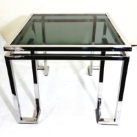Ensemble moderne de 3 tables basses et d'appoint en acier inoxydable avec finition or/or rose de luxe et dessus en verre