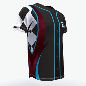 Maillot de baseball unisexe en polyester sur mesure OEM, respirant, avec impression par transfert thermique et broderie de votre propre design - Product Image 2