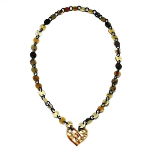 Collar de Cuerno de Búfalo Unisex de Vietnam al por Mayor con Cadena de Eslabones con Diamantes, Collar Moderno de Saniya Handicraft - Product Image 1