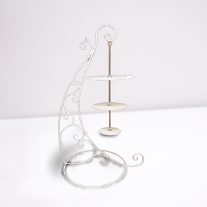 Soporte de hierro para servir pasteles, expositor de tartas y repostería de Color blanco puro y de larga duración, diseño elegante - Product Image 1