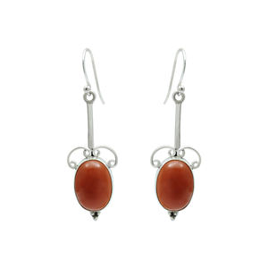 Fabulous Design 925 Sterling Silver Natural Red Onyx Gemstone Oval Shape Dangle Earrings <b>Handmade</b> <b>Jewelry</b> Wholesale Manufacturer - Product Image 1