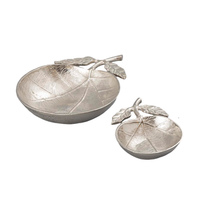 Plateau décoratif en nickel design pomme plateau de service en aluminium coulé avec conception de coupe de pomme pour outils de salade matériau métallique - Product Image 2