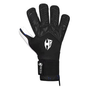 Wholesale <b>Goalkeeper</b> <b>Gloves</b> Professional Style Front Palm Contact Latex Backhand Silicon Inject Meduis Cut Finger And Thumb Wrap - Product Image 2