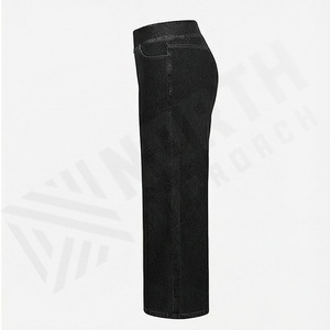 Pantalons pour femmes en coton respirant, mode, décontractés, cargo, denim, jambes larges, streetwear, bas lavables pour femmes - Product Image 3