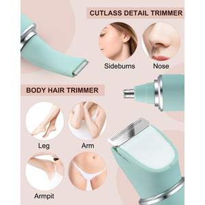 Afeitadora Eléctrica Recargable para Mujer, Impermeable, para Uso en Seco y Húmedo, Recortadora Femenina para Zona Íntima, Depiladora Corporal - Product Image 5