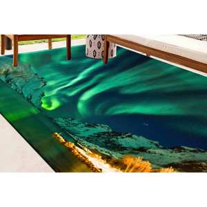 Alfombra con Diseño de Aurora Boreal: Alfombra Decorativa Antideslizante, con Pelo Suave - Product Image 4