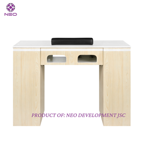 Mesa de uñas de MDF moderna con tapa de mármol de Vietnam, precio de fábrica al por mayor, muebles de salón de manicura, escritorio de salón de manicura - Product Image 2