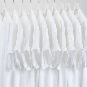 T-shirt uni de luxe en coton épais T-shirt vierge à col unisexe T-shirt surdimensionné pour hommes - Product Image 1