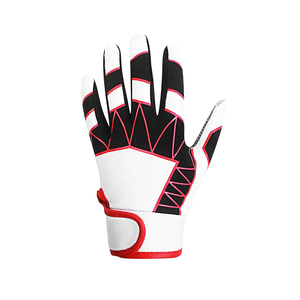 Guantes de béisbol de dedo completo, blancos, negros, rojos, antideslizantes, con cierre de gancho y bucle, unisex, para todas las estaciones - Product Image 2