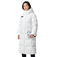 Vestes de snowboard longues imperméables à bulles gonflables, imprimées, unies, chaudes, personnalisées, tissées, épaisses, d'hiver, teintes, à capuche, en coton, pour hommes