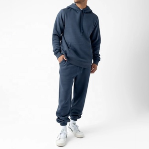 Ensemble survêtement pour homme, sweat-shirt à capuche ample en coton lourd et pantalon de survêtement empilé, pour le sport - Product Image 1