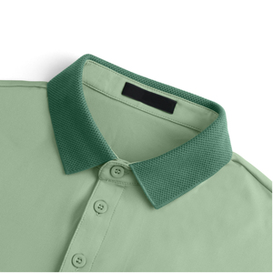 Jersey de manga corta de Golf para hombre personalizable de alta calidad, patrón sólido, poliéster que absorbe la humedad, logotipo frontal de 200g para camisas - Product Image 5