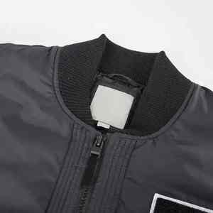 Casual Plus Size Canvas Winter Varsity Jacket <b>for</b> Men with Stand Collar <b>Letter</b> Pattern Front Logo - Product Image 5